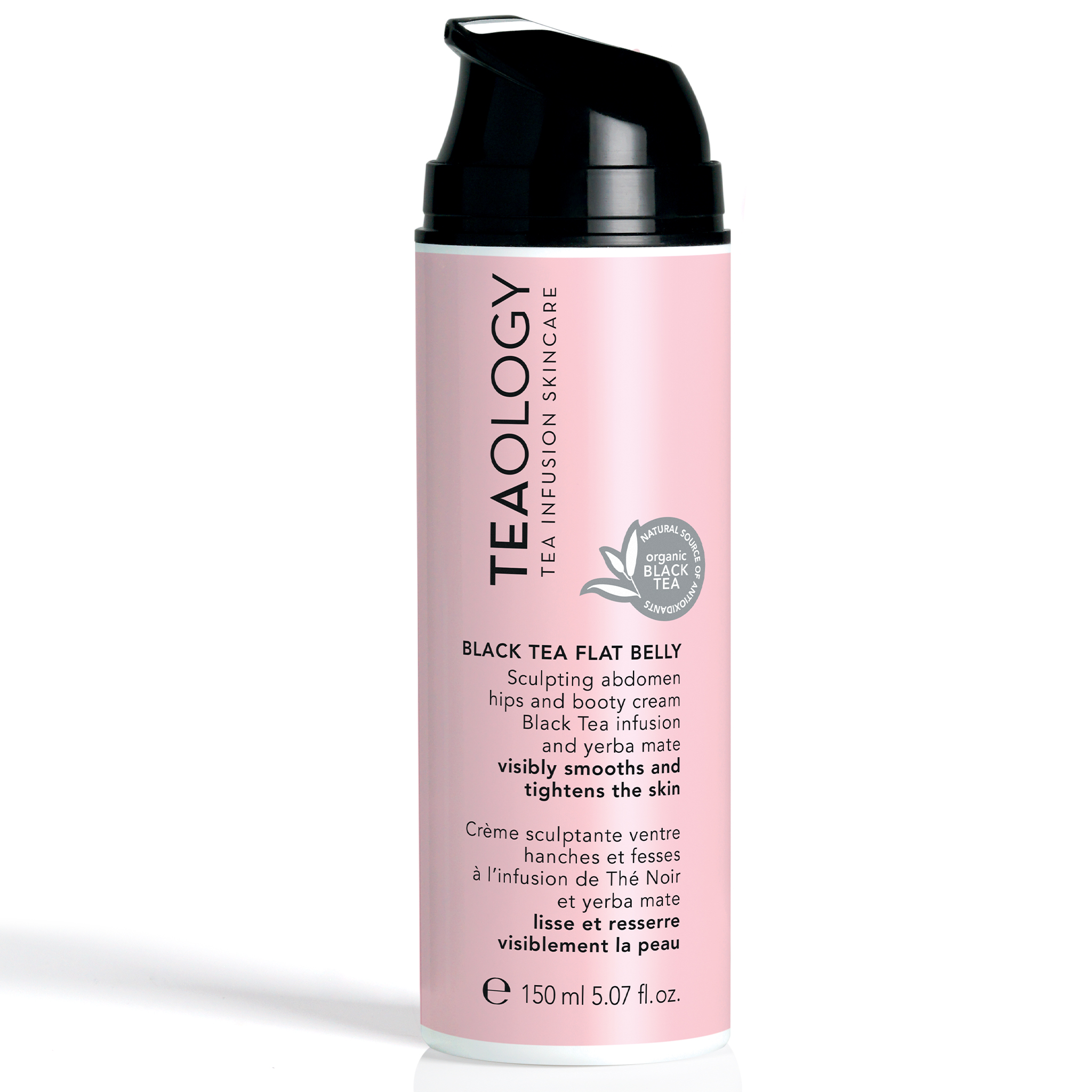8050148502906_1-T50290-Flat-Belly-Cream TEAOLOGY Black Tea Flat Belly Cream, 150 ml, zur Straffung und Glättung von Bauch und Hüften.