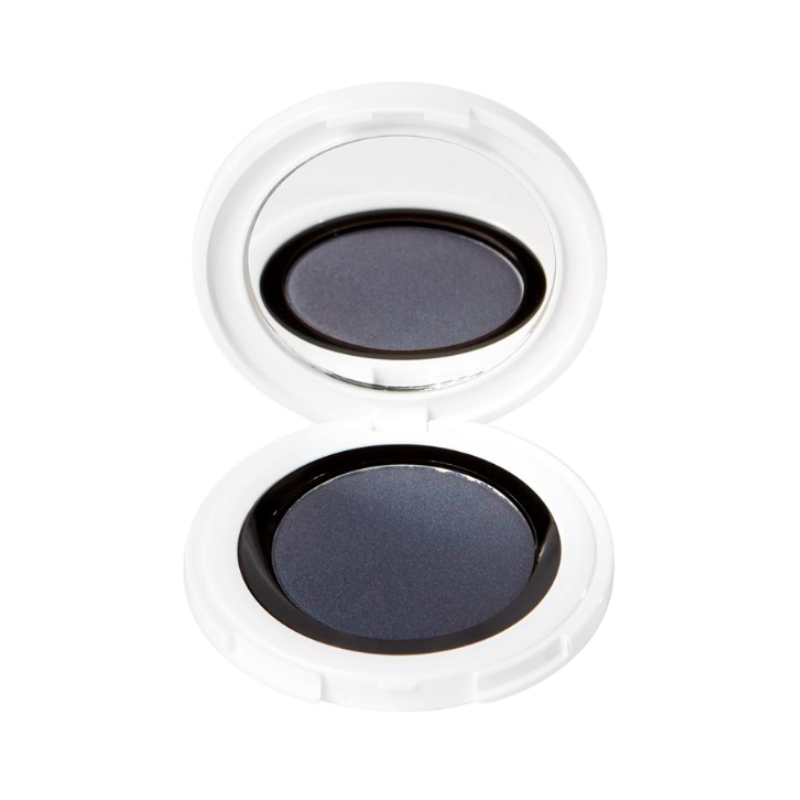 UND GRETEL IMBE Lidschatten in der Farbe Blue Granite in einer weißen runden Verpackung mit Spiegel.
