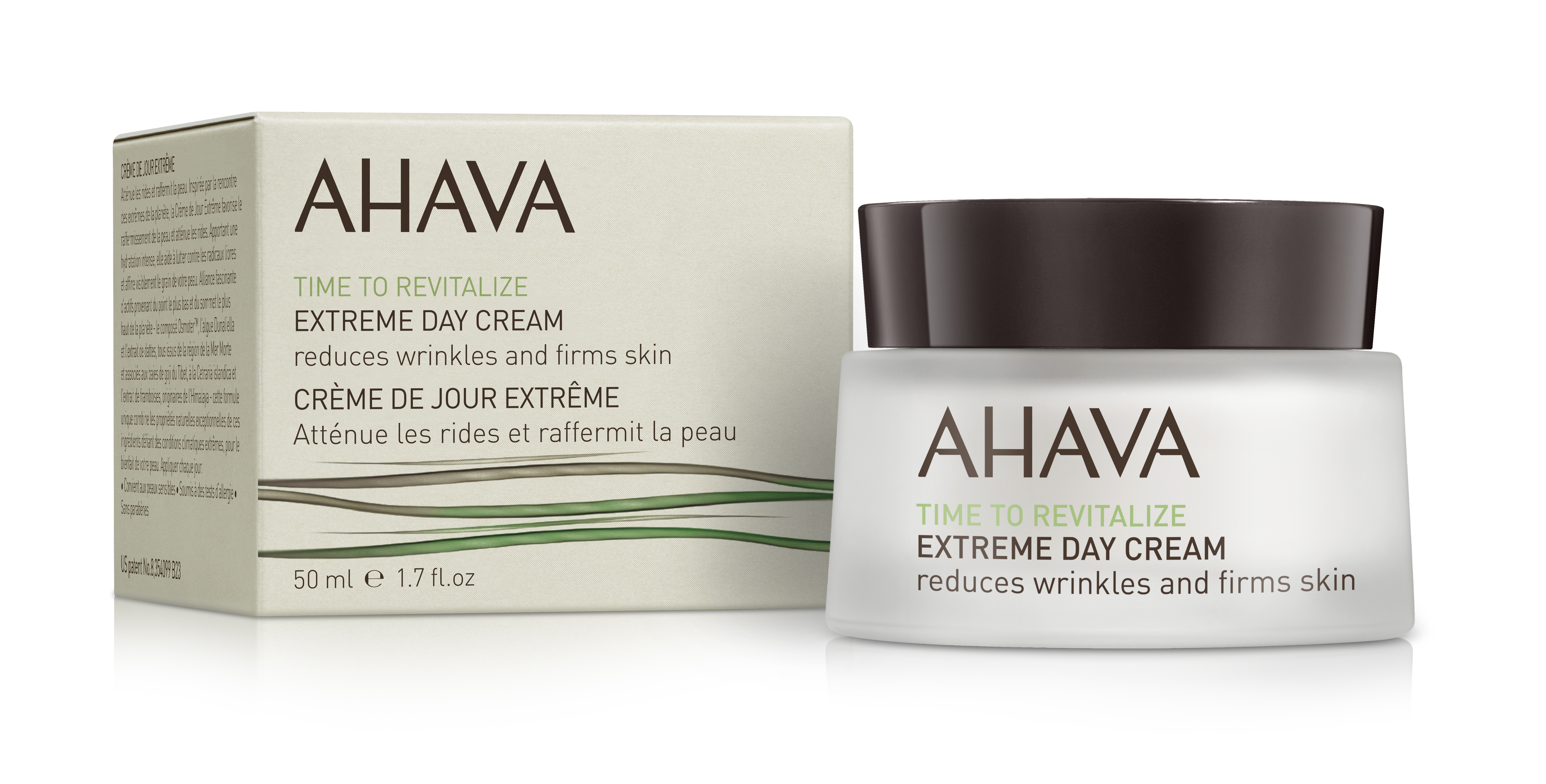 0697045155057 AHAVA Extreme Day Cream 50 ml, reduziert Falten und strafft die Haut, Produktbild mit Verpackung.