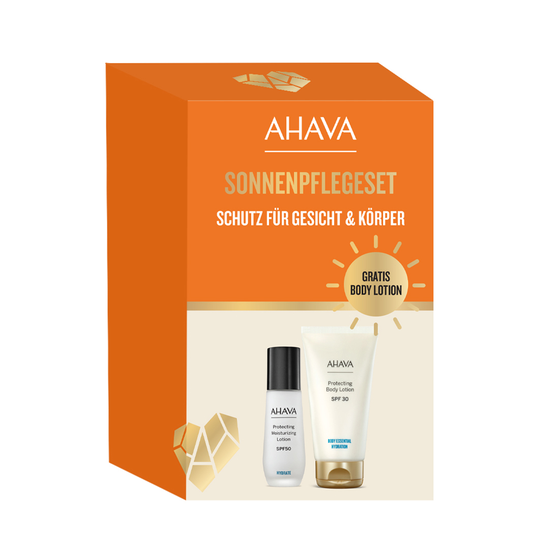 AHAVA Sonnenpflegeset: Schutz für Gesicht & Körper, inklusive gratis Body Lotion, SPF 30.