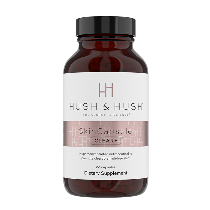 HUSH-HUSH-SKINCAPSULE-CLEAR-MHD-07_23-2_3 Hush & Hush SkinCapsule Clear+ Nahrungsergänzungsmittel, 60 Kapseln, zur Förderung klarer, makelloser Haut.