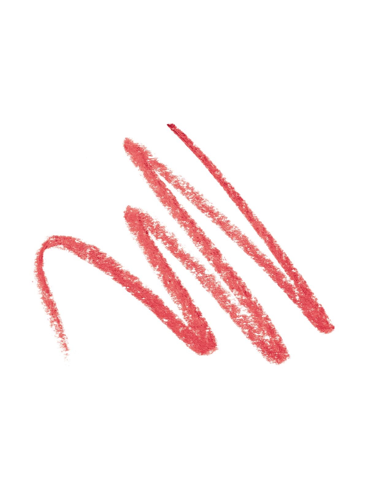 Roter Lippenstiftstrich auf weißem Hintergrund.