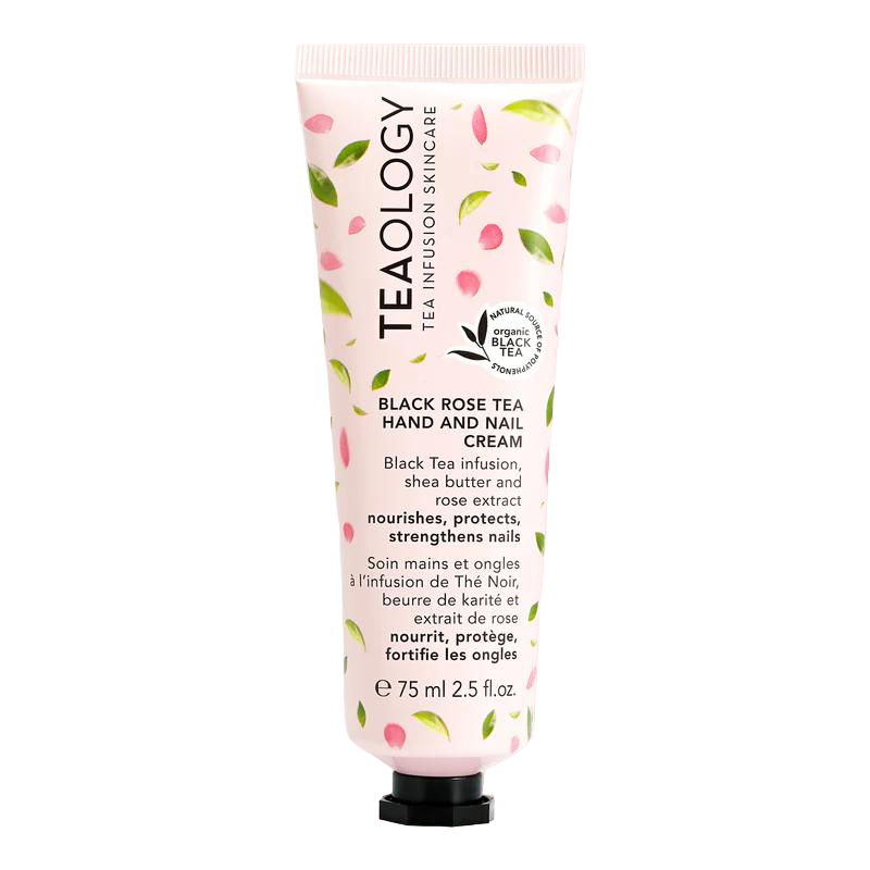 TEAOLOGY-Black-Rose-Tea-Hand-and-Nail-Candy-Wrap-ltd TEAOLOGY Black Rose Tea Hand and Nail Cream, 75 ml Tube, mit schwarzem Tee, Sheabutter und Rosenextrakt.