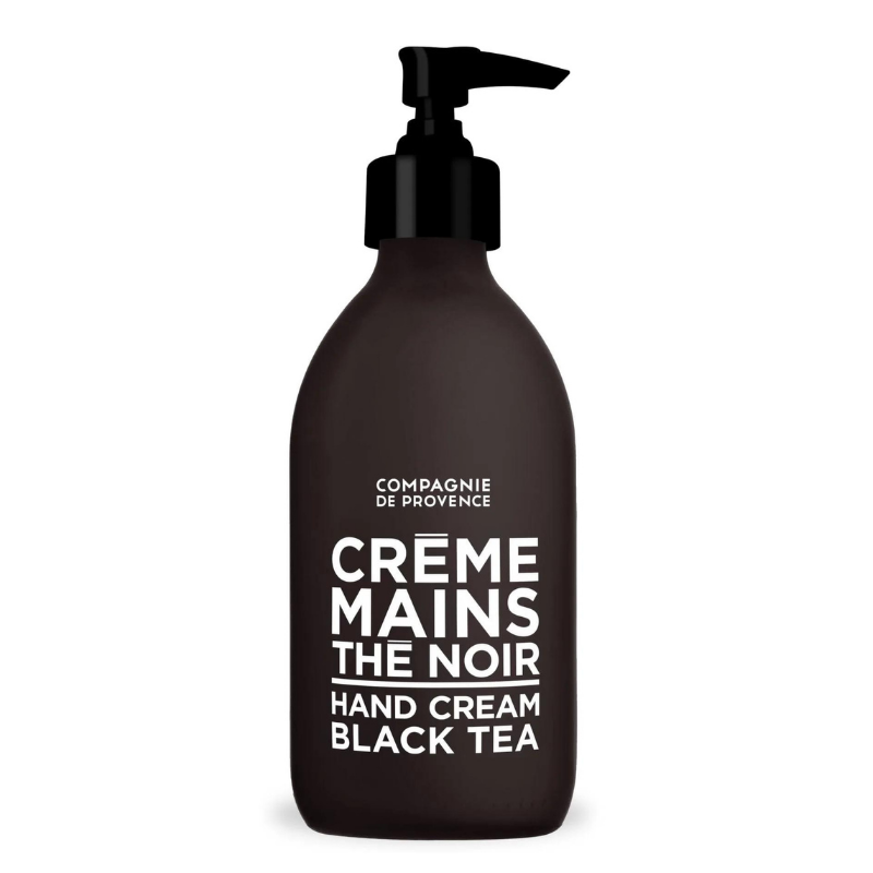 Schwarze Flasche Handcreme mit schwarzem Tee, 300 ml, von Compagnie de Provence.