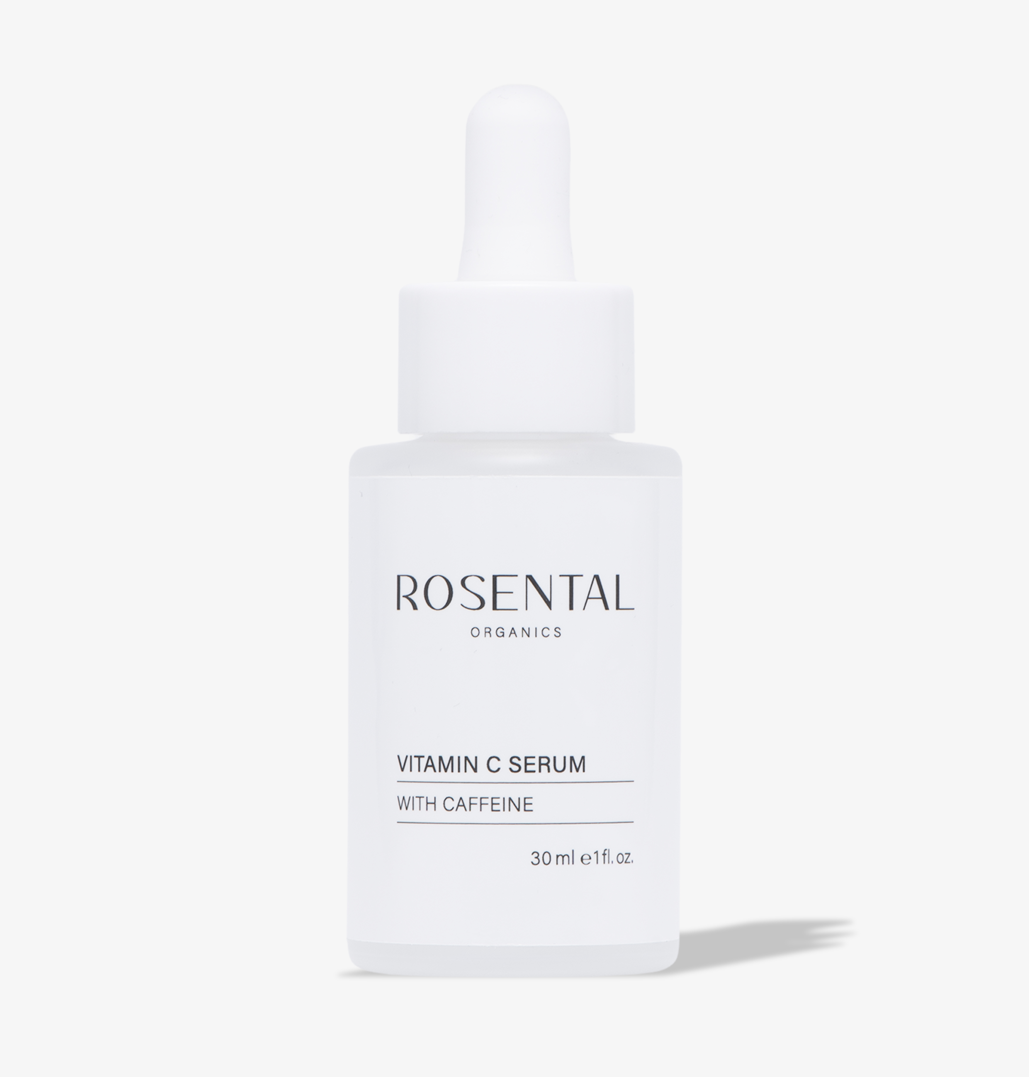 4260576414526 Flasche Rosental Organics Vitamin C Serum mit Koffein, 30 ml, weißer Hintergrund.