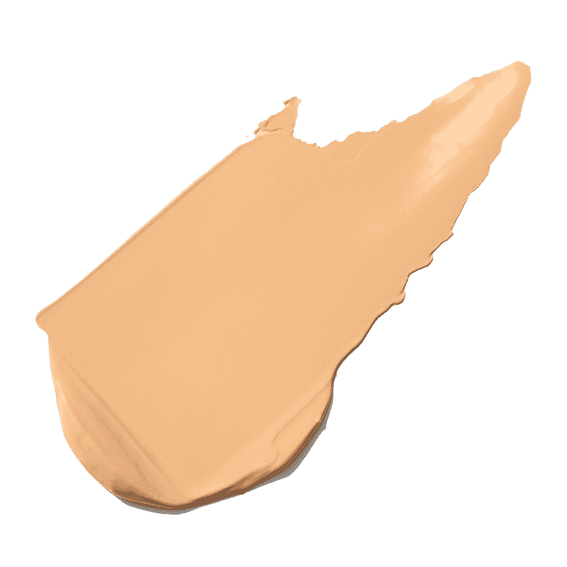 Beige Make-up-Swatch auf weißem Hintergrund.