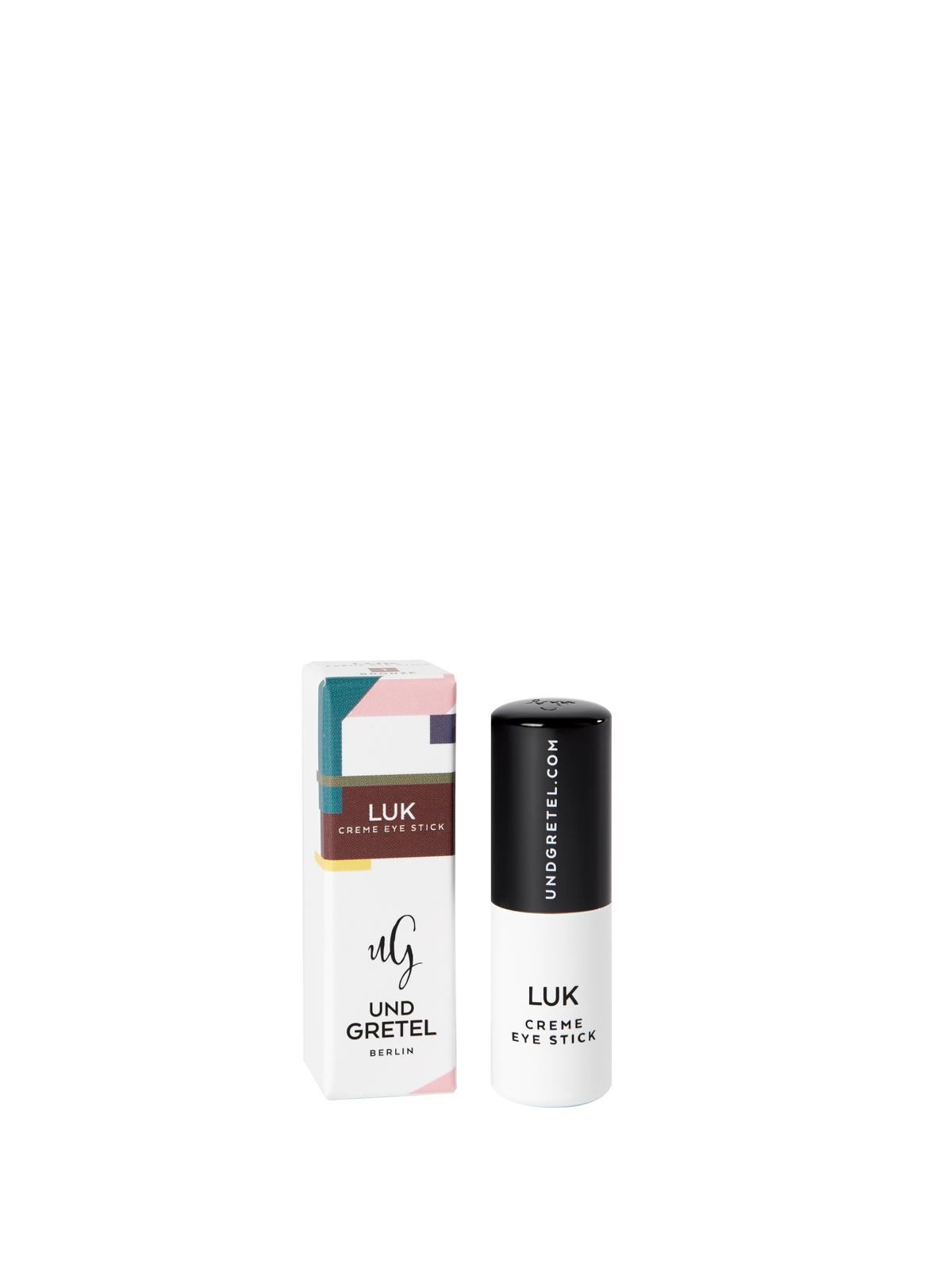 image_121766_2 LUK Creme Eye Stick von Und Gretel Berlin, Verpackung und Produkt nebeneinander.