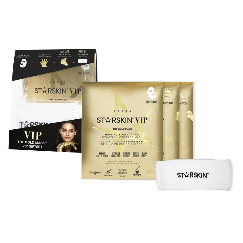 SSG023_EAN7640164572734_STARSKIN-R-VIP-The-Gold-Mask-TM-Collection_2 STARSKIN VIP The Gold Mask Collection, revitalisierende Luxus-Bio-Zellulose-Gesichtsmaske, Geschenkset mit Stirnband.